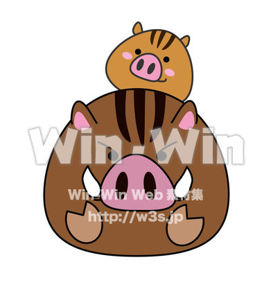 いのしし親子のCG・イラスト素材 W-025101