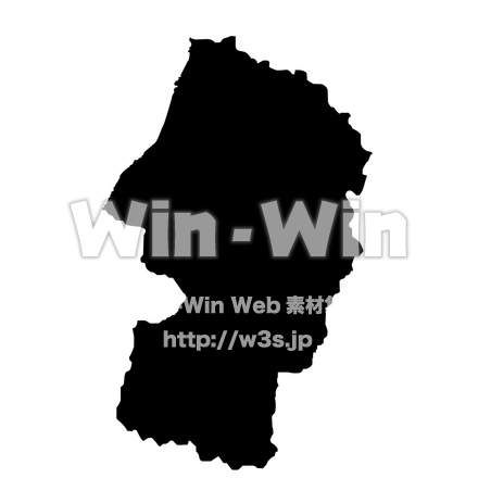 地図_山形県のシルエット素材 W-024741