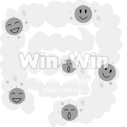 善玉菌のシルエット素材 W-025955