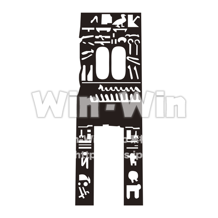 アブ・シンベル神殿のシルエット素材 W-025728