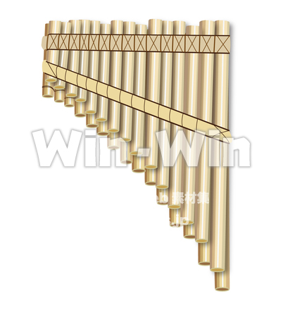 南米アンデス地方の民族楽器　サンポーニャのCG・イラスト素材 W-025206