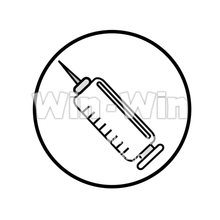 注射器のシルエット素材 W-024327
