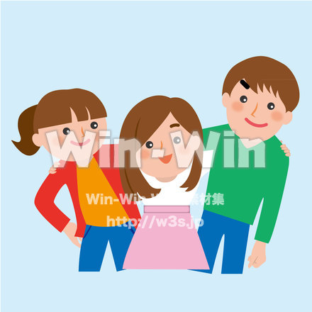 若者3人のCG・イラスト素材 W-025536