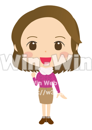 女の子　冬のCG・イラスト素材 W-025103