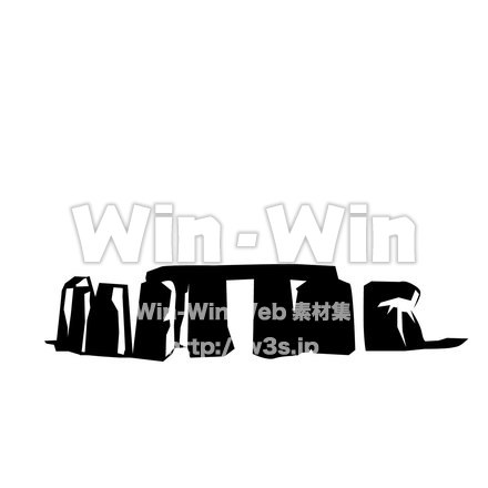 ストーンヘンジのシルエット素材 W-025900