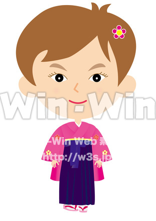 袴姿の女の子のCG・イラスト素材 W-024288