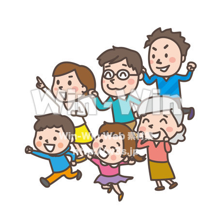 はしゃぐ人たち　群衆のCG・イラスト素材 W-024064