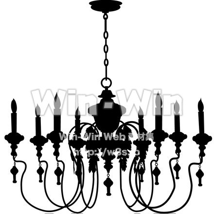 シャンデリアのシルエット素材 W-025771