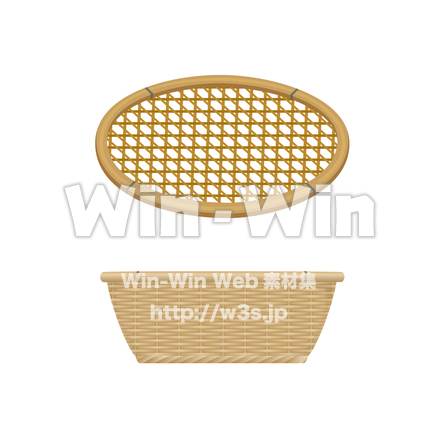 竹カゴのCG・イラスト素材 W-025145