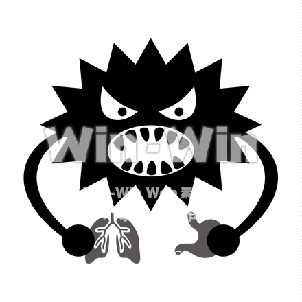 三大疾病　がんのシルエット素材 W-024872