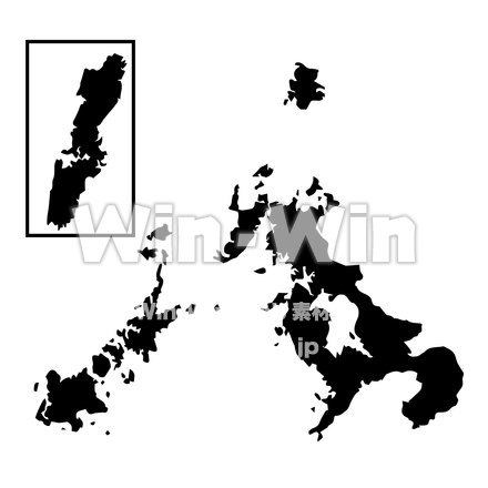 長崎県のシルエット素材 W-025926