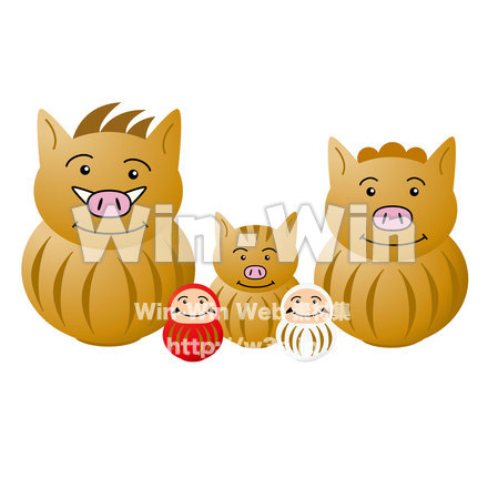 いのししだるまのCG・イラスト素材 W-025329