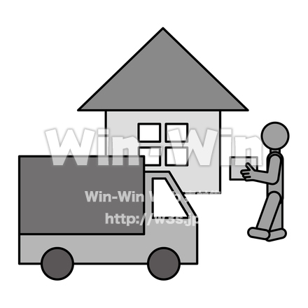 宅配サービスのシルエット素材 W-024865