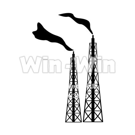 煙突のシルエット素材 W-025881