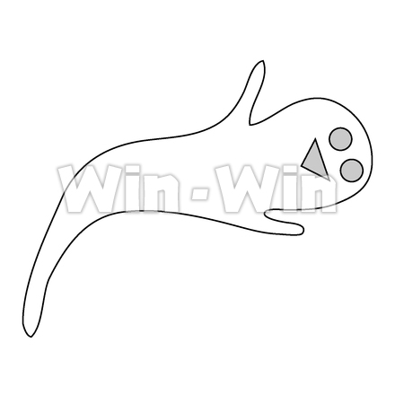 おばけ3のシルエット素材 W-024698