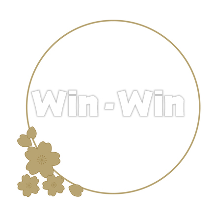 フレーム - 桜（円形）のCG・イラスト素材 W-025309