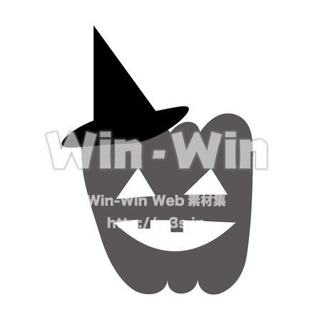 かぼちゃのおばけ１のシルエット素材 W-024700