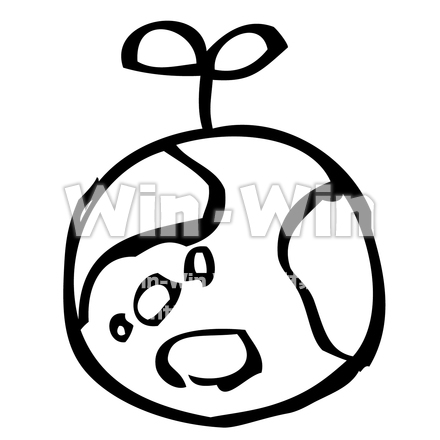 手書き「エコ」のシルエット素材 W-024305