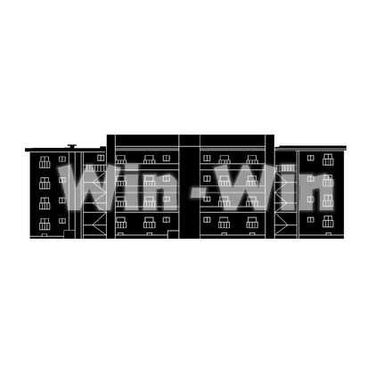 集合住宅のシルエット素材 W-024182