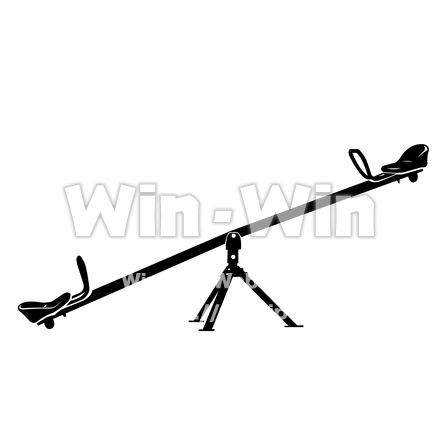 シーソーのシルエット素材 W-025452
