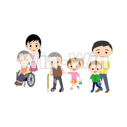 三世代家族のCG・イラスト素材 W-025583