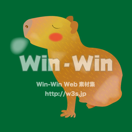 ホッとするカピバラのCG・イラスト素材 W-025498