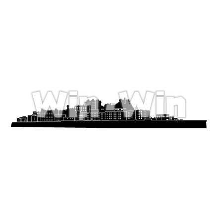 軍艦島のシルエット素材 W-024365