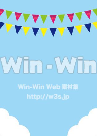 三角カラフルガーランドのCG・イラスト素材 W-024726