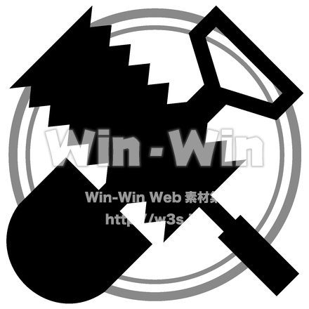 シンボルマーク「土木業」のシルエット素材 W-024546