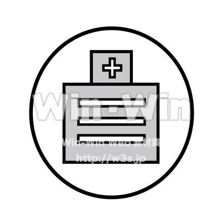 病院のシルエット素材 W-024328