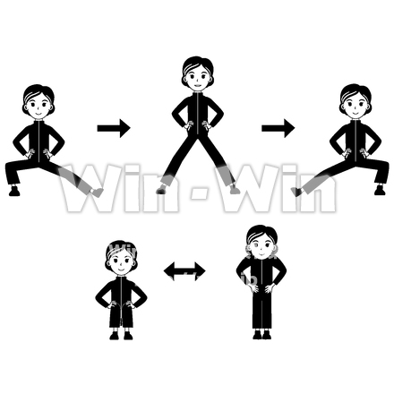 股関節運動のシルエット素材 W-025582