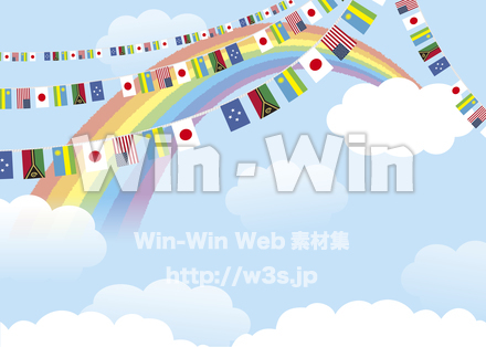 国旗のガーラントのCG・イラスト素材 W-024623