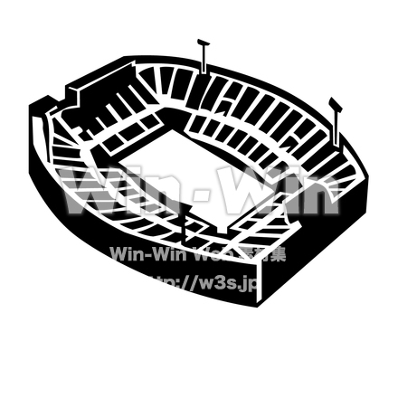 サッカースタジアムのシルエット素材 W-024839