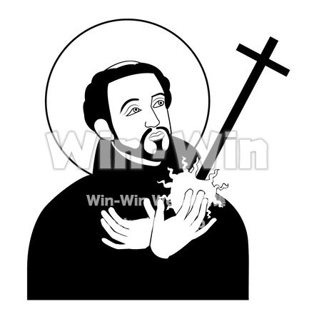 ザビエルのシルエット素材 W-025924