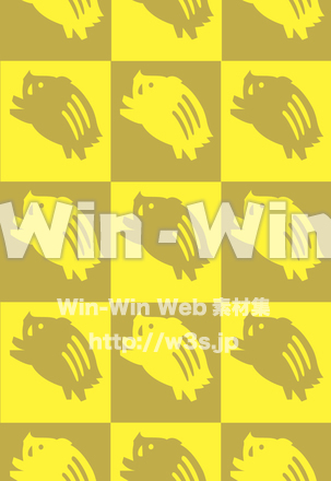 市松模様うり坊背景のCG・イラスト素材 W-025104