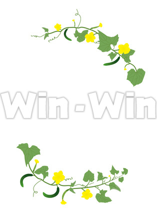 植物フレーム（胡瓜）のCG・イラスト素材 W-024072