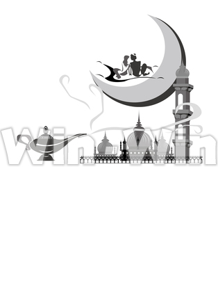 アラジン_一枚絵のシルエット素材 W-025770