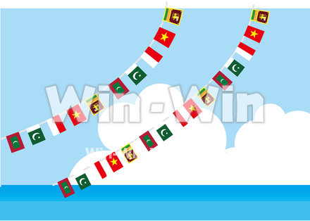 国旗のガーラントのCG・イラスト素材 W-024684