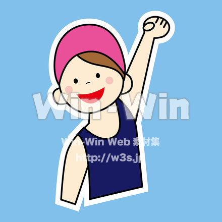 水着の女の子（上半身）のCG・イラスト素材 W-025374