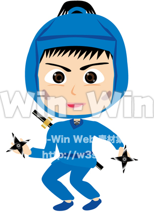 忍者ブルーのCG・イラスト素材 W-024287