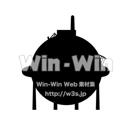 ガスタンクのシルエット素材 W-025873