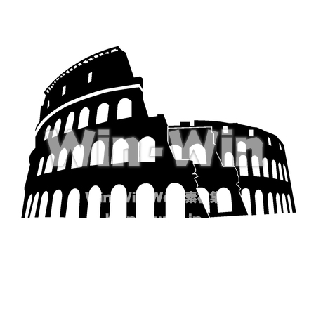 コロッセオ　ローマのシルエット素材 W-024374