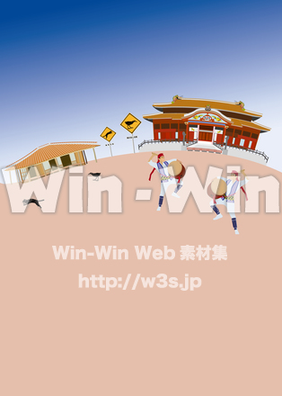 	沖縄街ブラシのCG・イラスト素材 W-025450