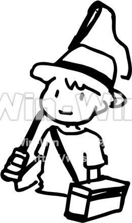 男の子のシルエット素材 W-025784