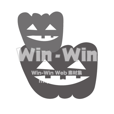 かぼちゃおばけ2のシルエット素材 W-024699