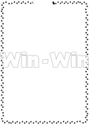 犬の足跡のシルエット素材 W-026019