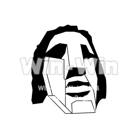 モヤイ像のシルエット素材 W-026975