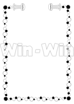 くらげとウニと泡のシルエット素材 W-026980