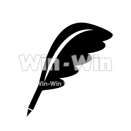 羽ペンのシルエット素材 W-027671