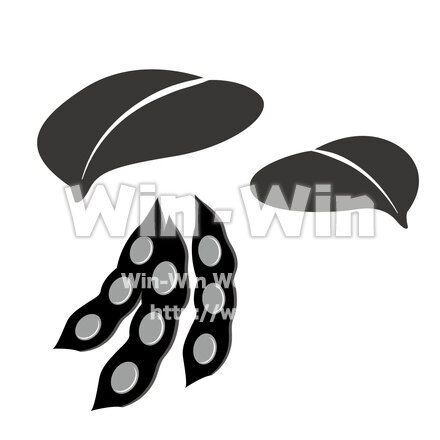 豆＆葉のシルエット素材 W-026702